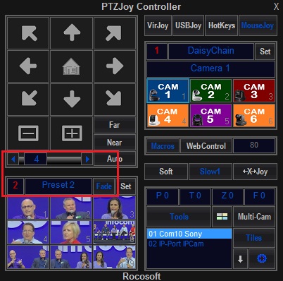 Changing PTZ Speed Between Presets