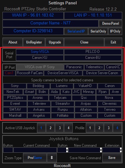 rocosoft-ptz-controller-ptzjoy-supported-ip-camera-brands